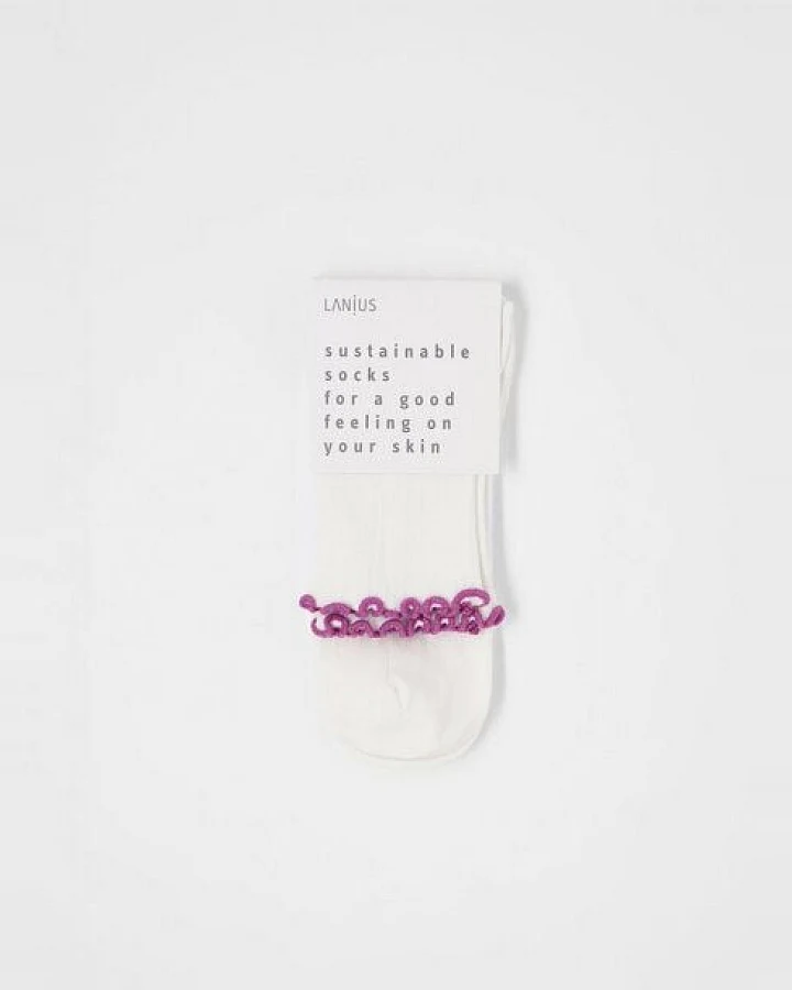 LANIUS Socken mit Volant (GOTS) aus Bio-Baumwolle