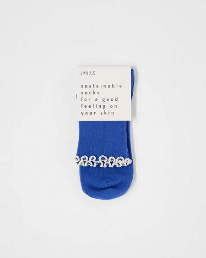 LANIUS Socken mit Volant (GOTS) aus Bio-Baumwolle