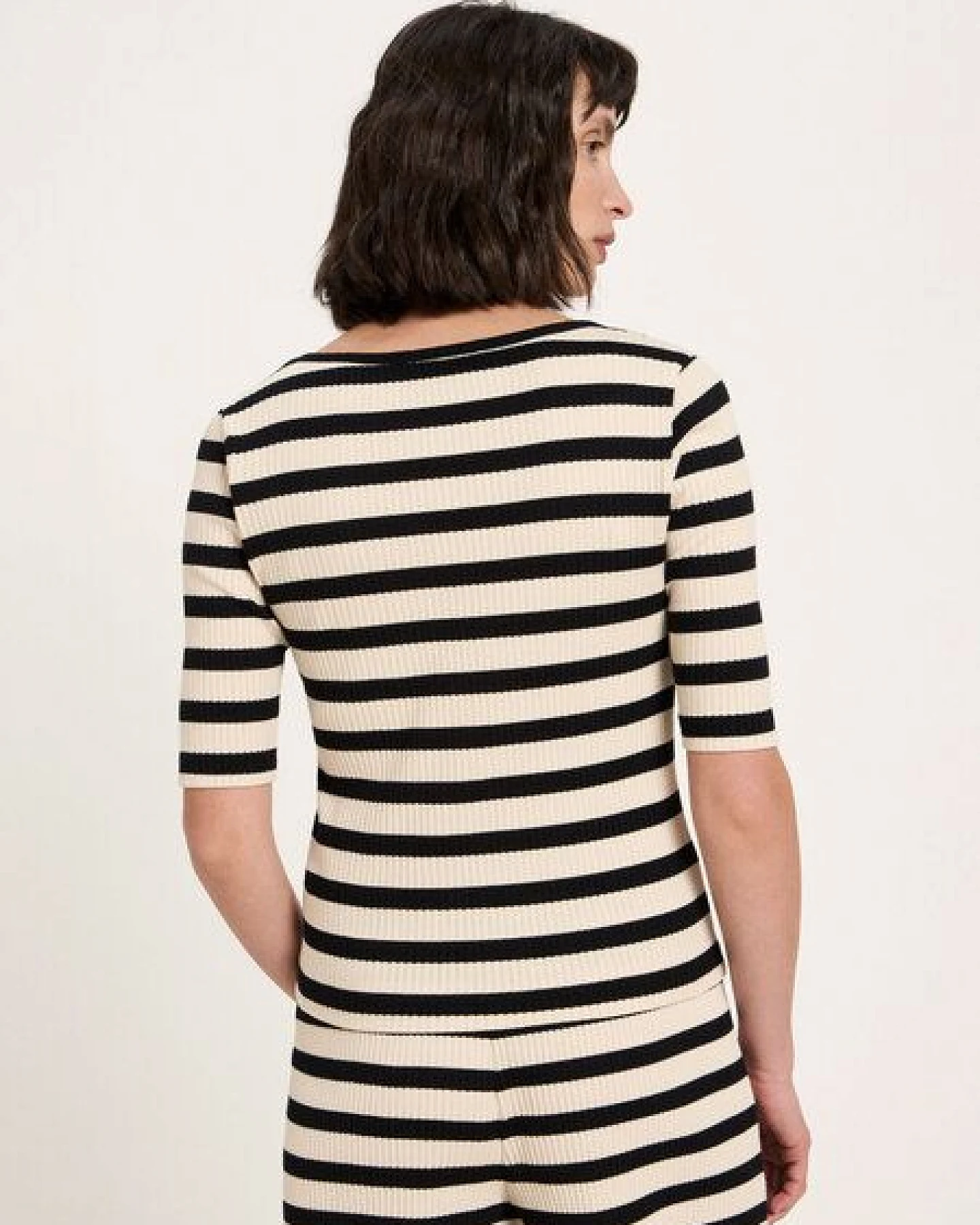 LANIUS Halbarmshirt mit Streifen (GOTS) aus Bio-Baumwolle – Ansicht 4