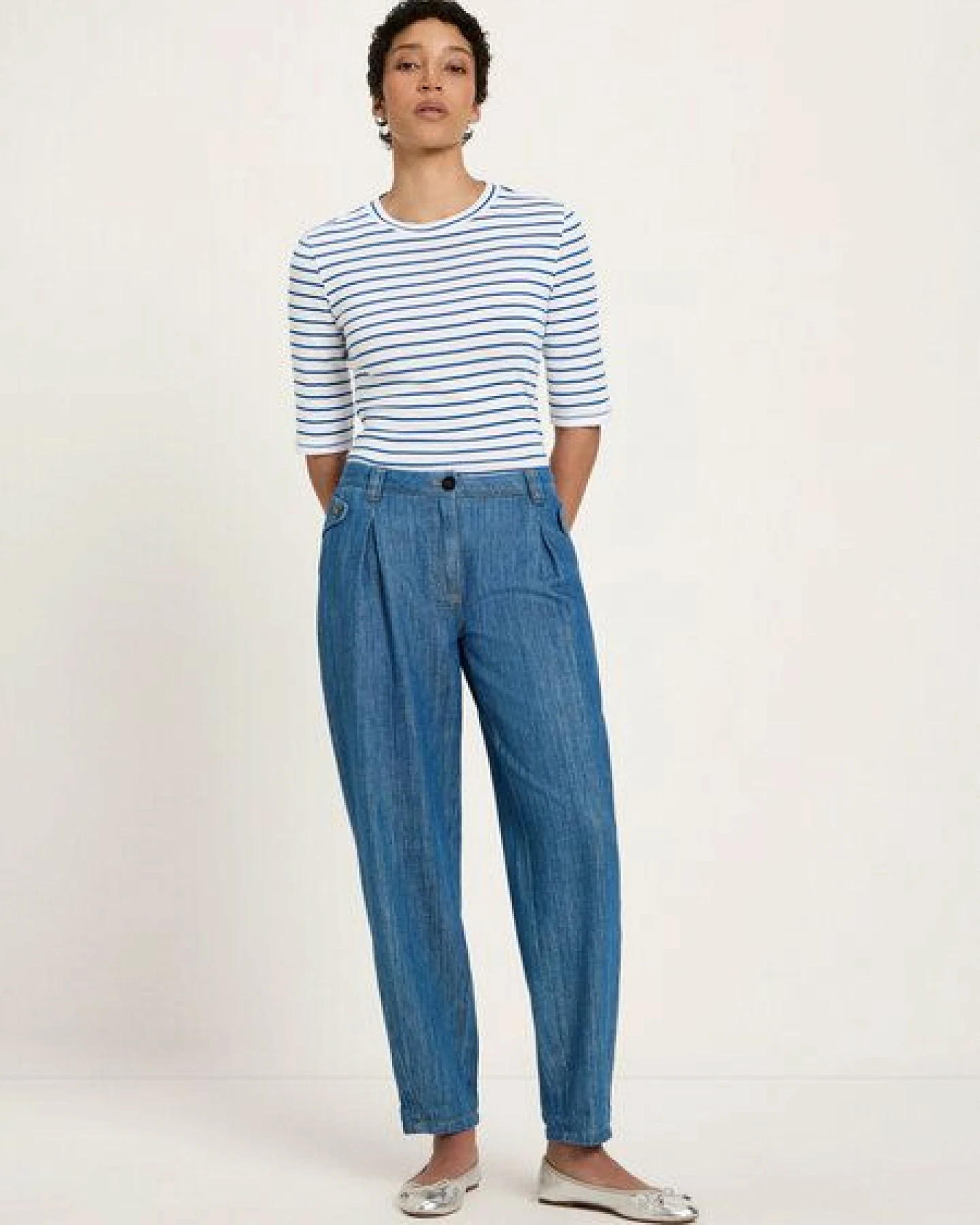 LANIUS Jeans mit Bundfalte (GOTS) aus Bio-Baumwolle – Ansicht 2