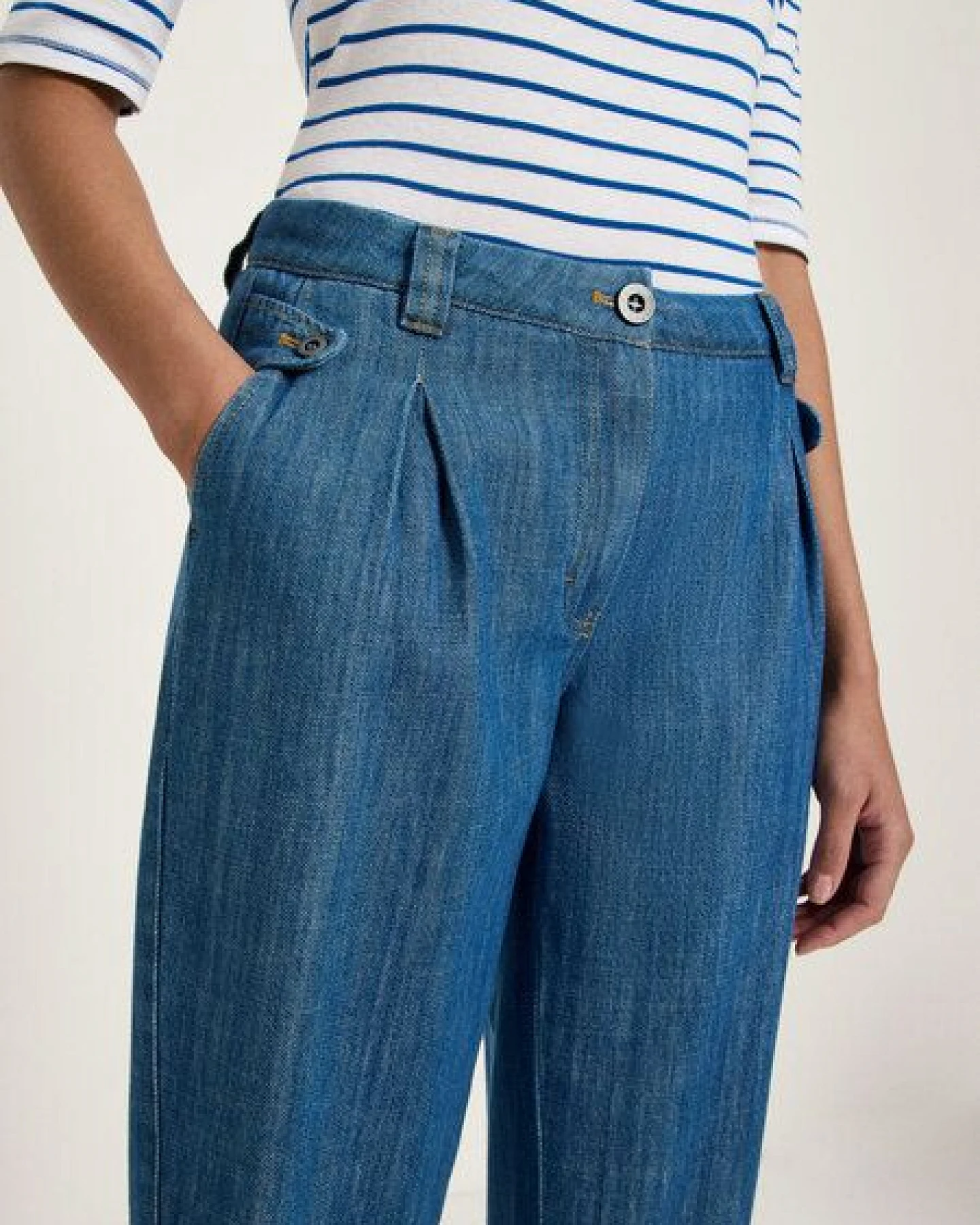 LANIUS Jeans mit Bundfalte (GOTS) aus Bio-Baumwolle – Ansicht 3