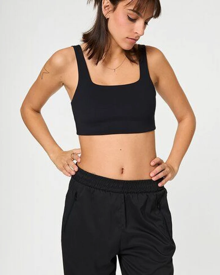 Girlfriend Collective Damen Sport-BH Schwarz „Tommy" aus recyceltem Plastik