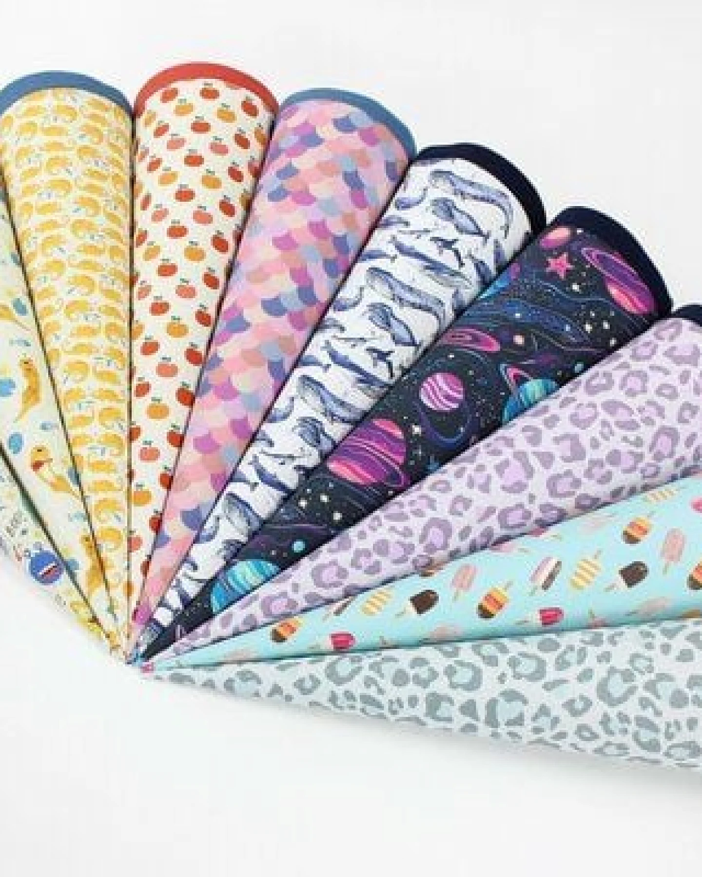 fuxandfriends Zuckertüte zur Einschulung, Baumwolle (bio), 85 cm, 70 cm und 35 cm, Schultüte, Geschwisterzuckertüte, Geschenk zum Schulanfang – Ansicht 2