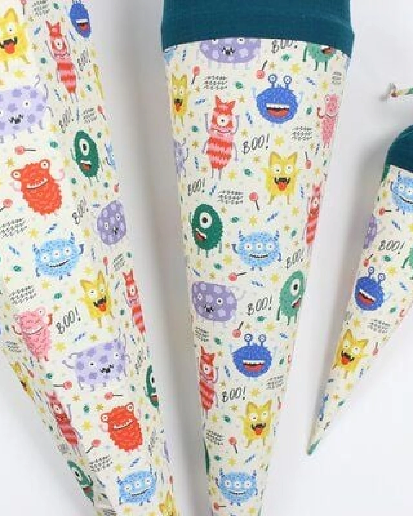 fuxandfriends Zuckertüte zur Einschulung, Baumwolle (bio), 85 cm, 70 cm und 35 cm, Schultüte, Geschwisterzuckertüte, Geschenk zum Schulanfang – Ansicht 3