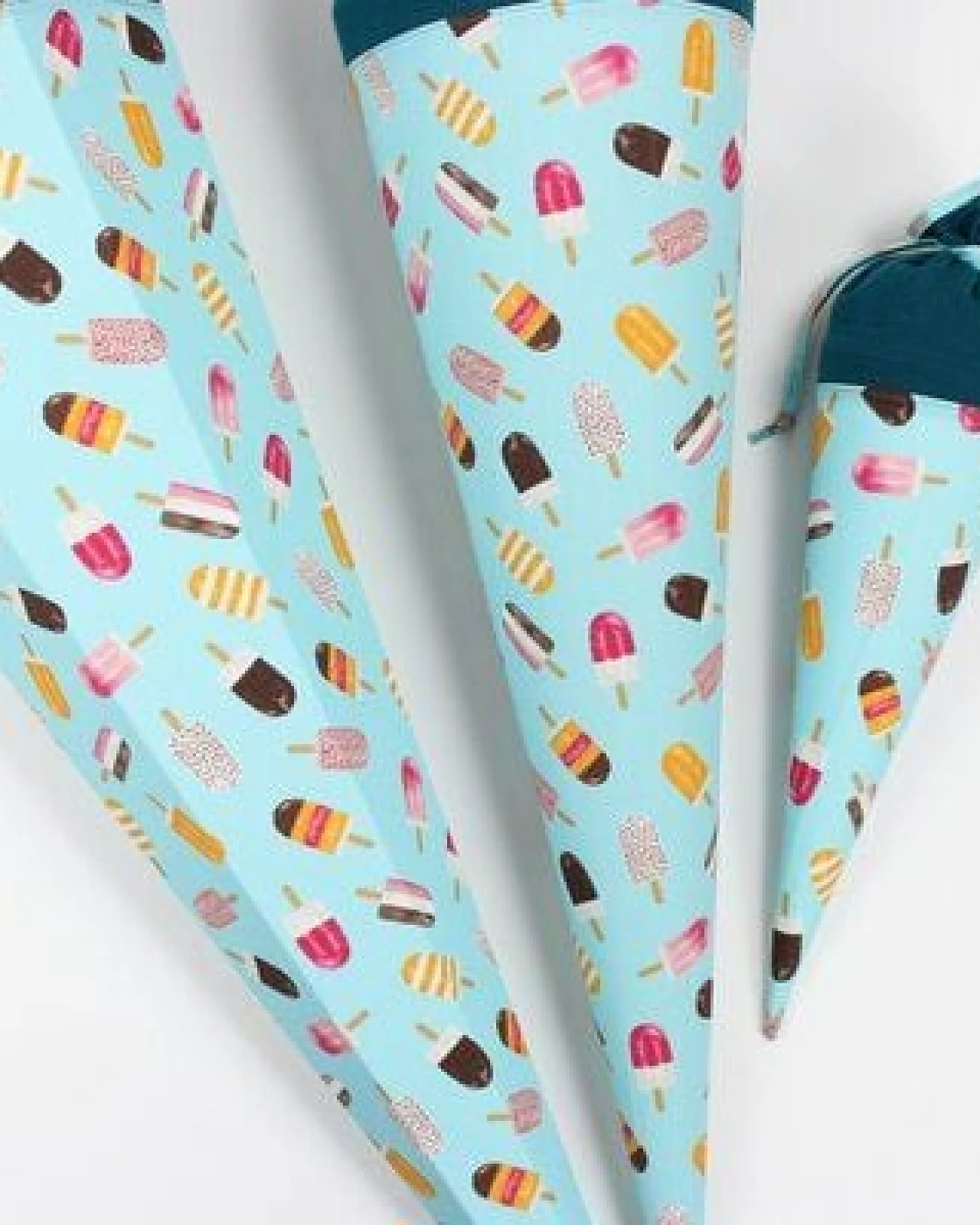fuxandfriends Zuckertüte zur Einschulung, Baumwolle (bio), 85 cm, 70 cm und 35 cm, Schultüte, Geschwisterzuckertüte, Geschenk zum Schulanfang – Ansicht 3