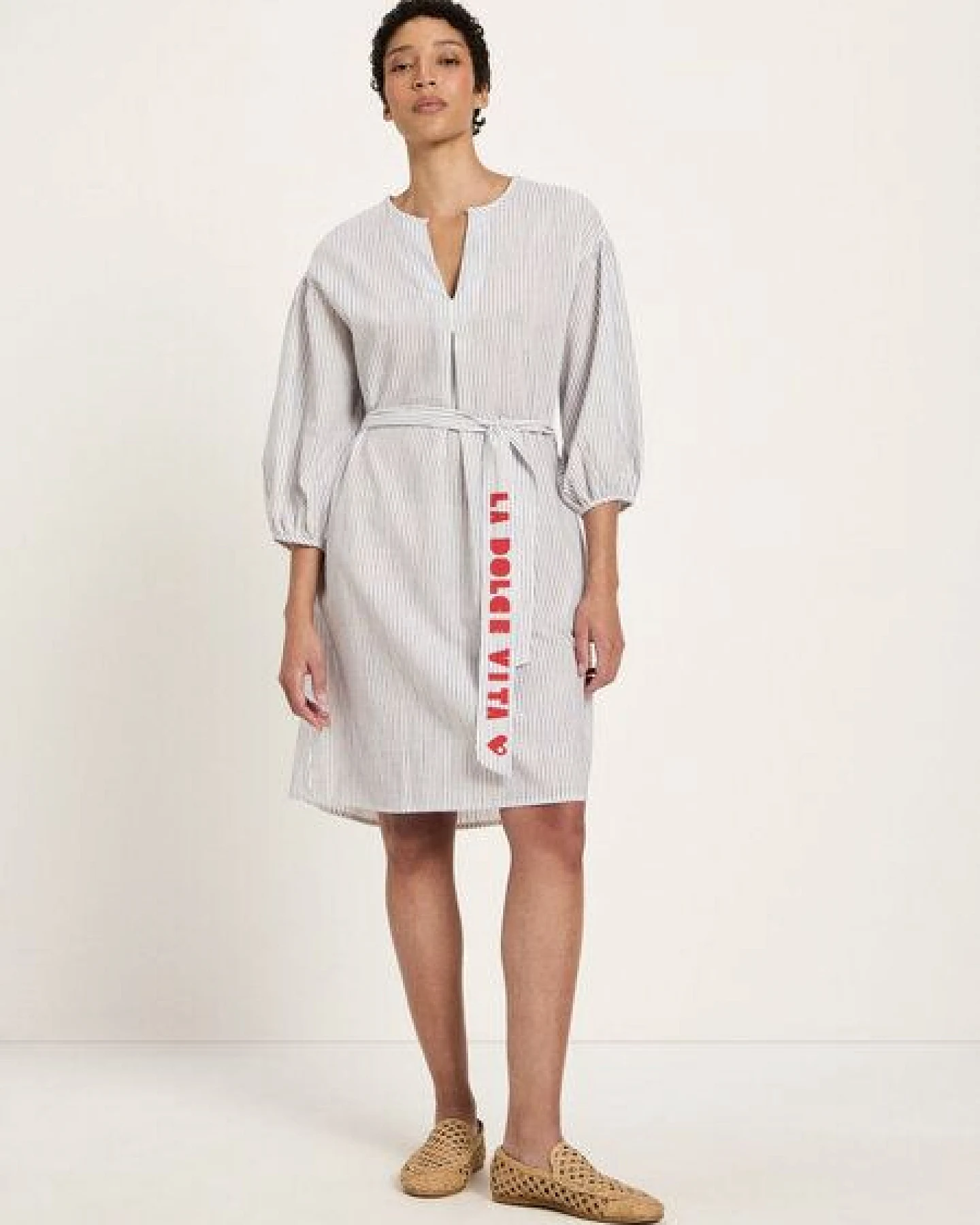 LANIUS Kleid (GOTS) aus Bio-Baumwolle, ECOVERO und Leinen – Ansicht 2