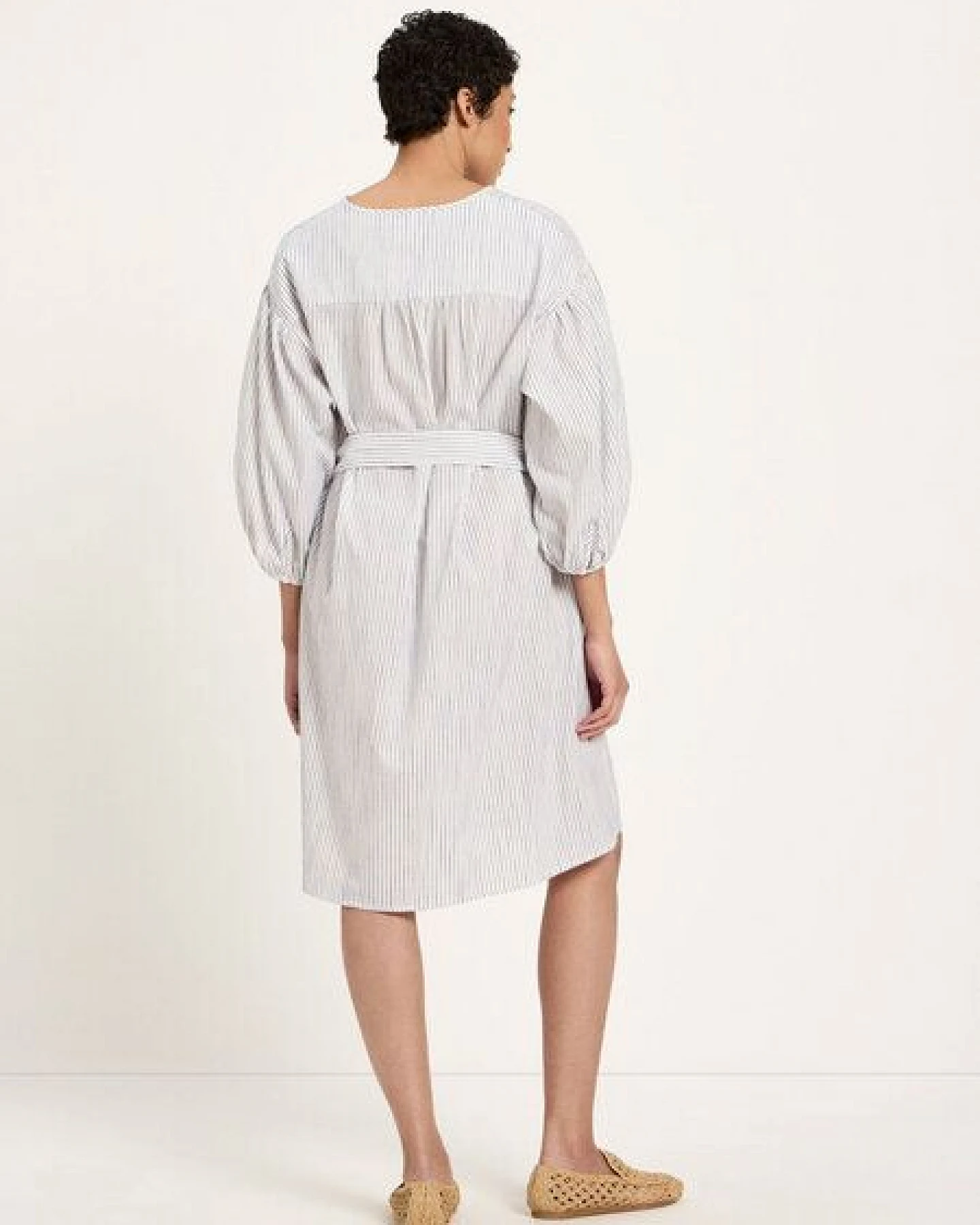 LANIUS Kleid (GOTS) aus Bio-Baumwolle, ECOVERO und Leinen – Ansicht 3