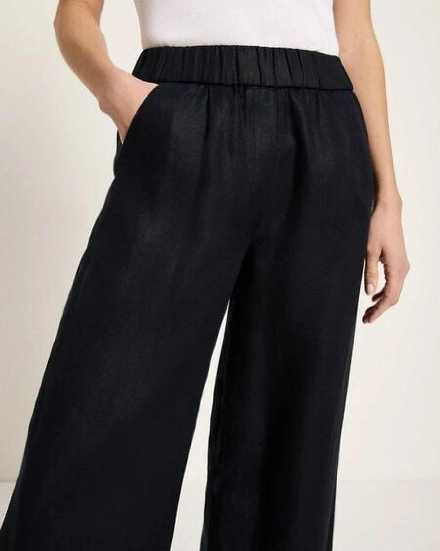 LANIUS Hose mit weitem Bein (GOTS) aus Bio-Leinen – Ansicht 4