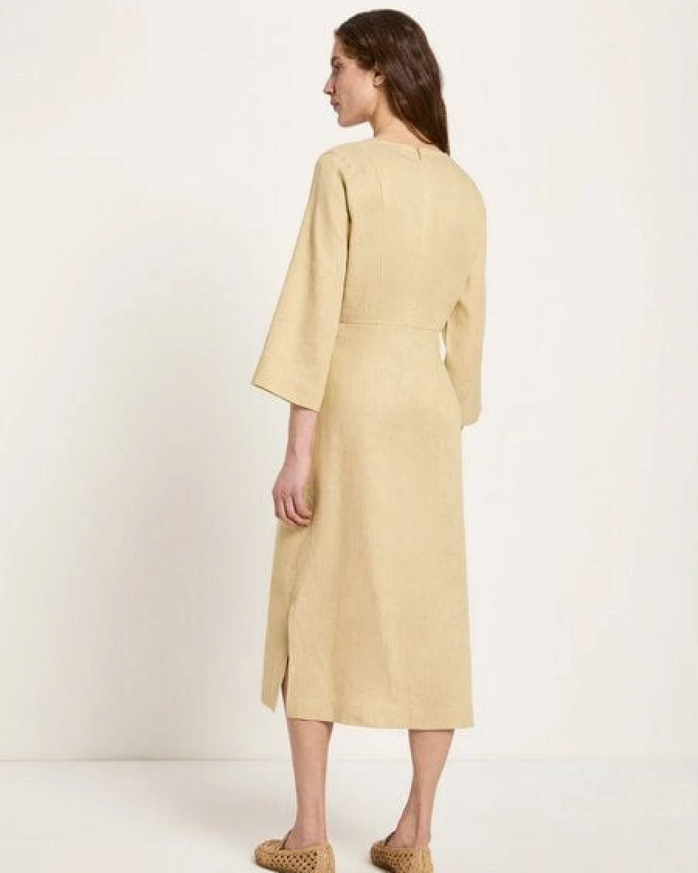 LANIUS Midikleid (OCS) aus Leinen und Bio-Baumwolle – Ansicht 3