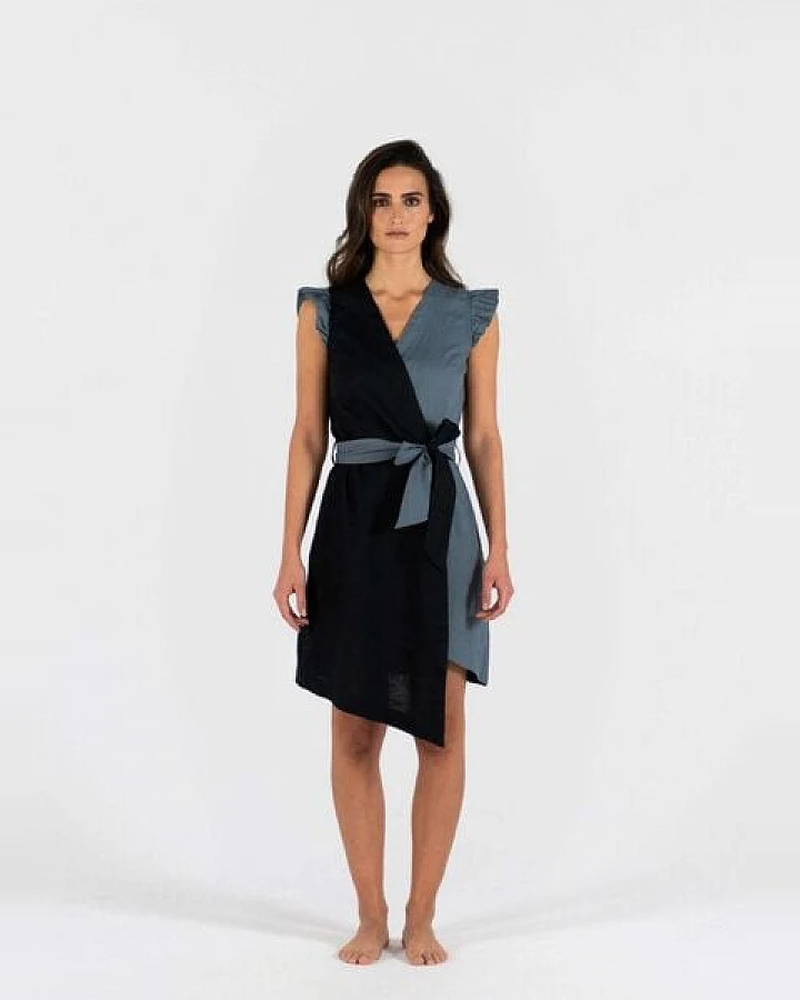 HACOY Leinen Wickelkleid "Dual Dress" – Business & Freizeit – 100% Leinen