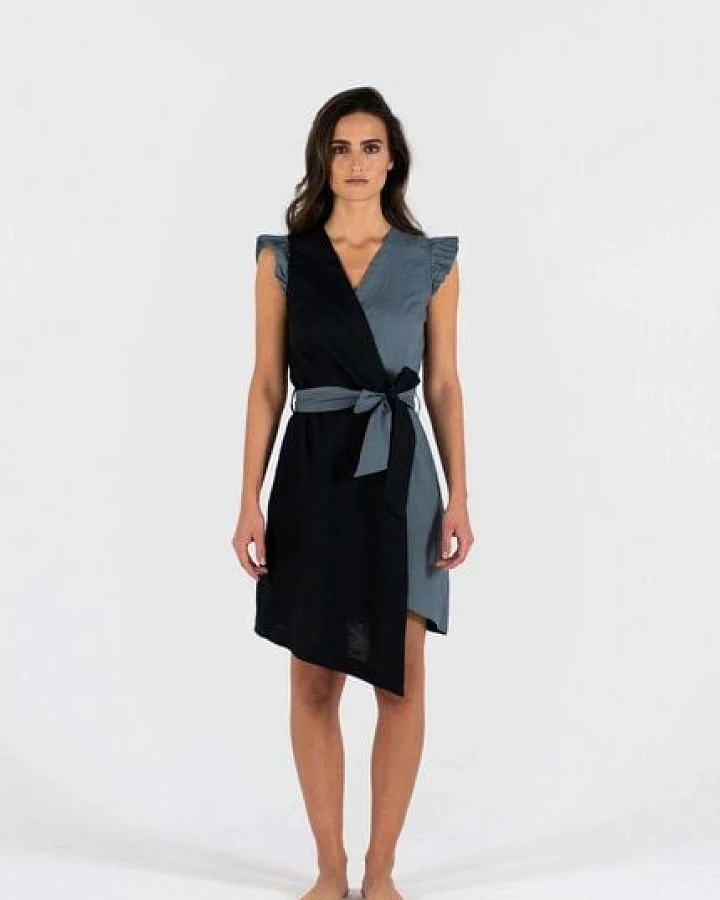 HACOY Leinen Wickelkleid "Dual Dress" – Business & Freizeit – 100% Leinen