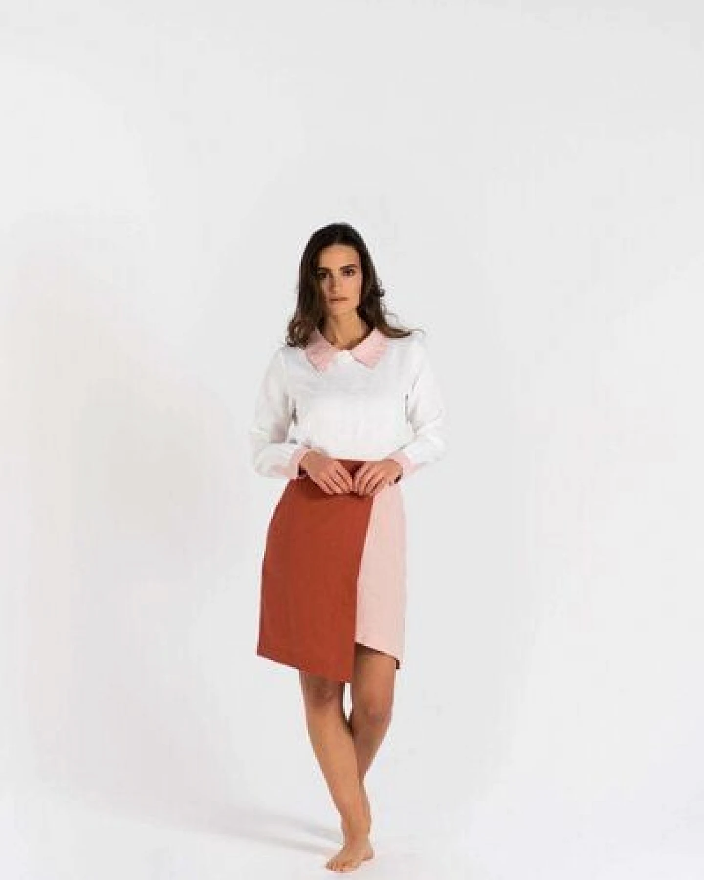 HACOY Leinenbluse mit abnehmbarer Krawatte – Business & Freizeit – Made in Litauen – Ansicht 3