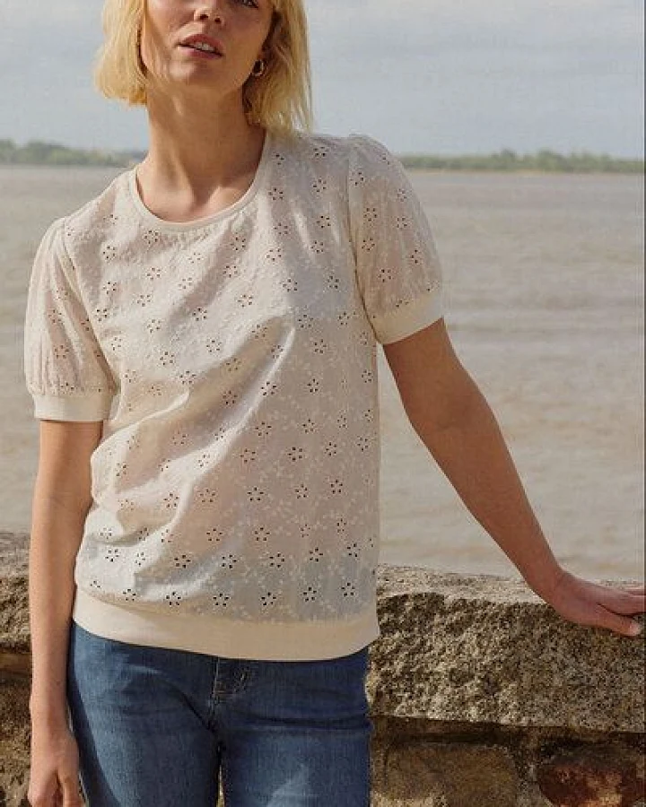TRANQUILLO Bluse Leeaa in Lace Optik aus Baumwolle (1180004)