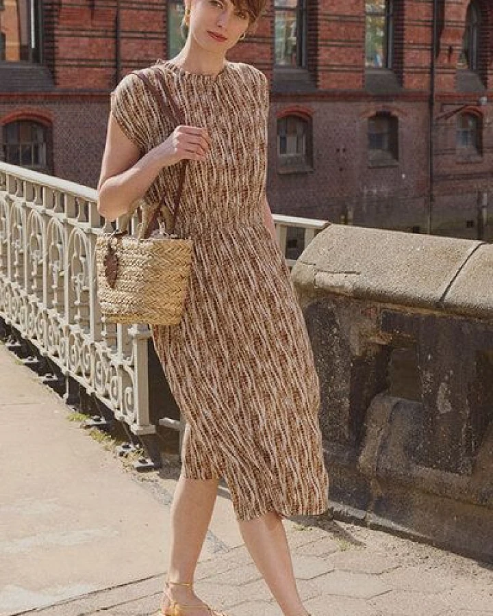TRANQUILLO Kleid Mariaa aus EcoVero Crinkle Viskose (1140007)