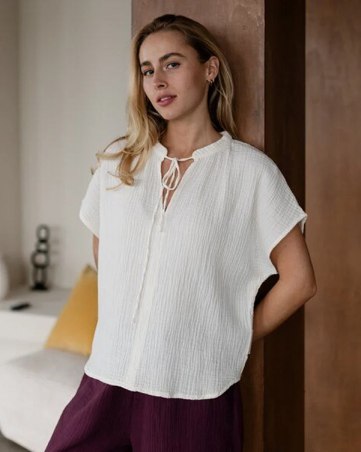 NORDLICHT Musselin Bluse Telse aus 100% Bio-Baumwolle