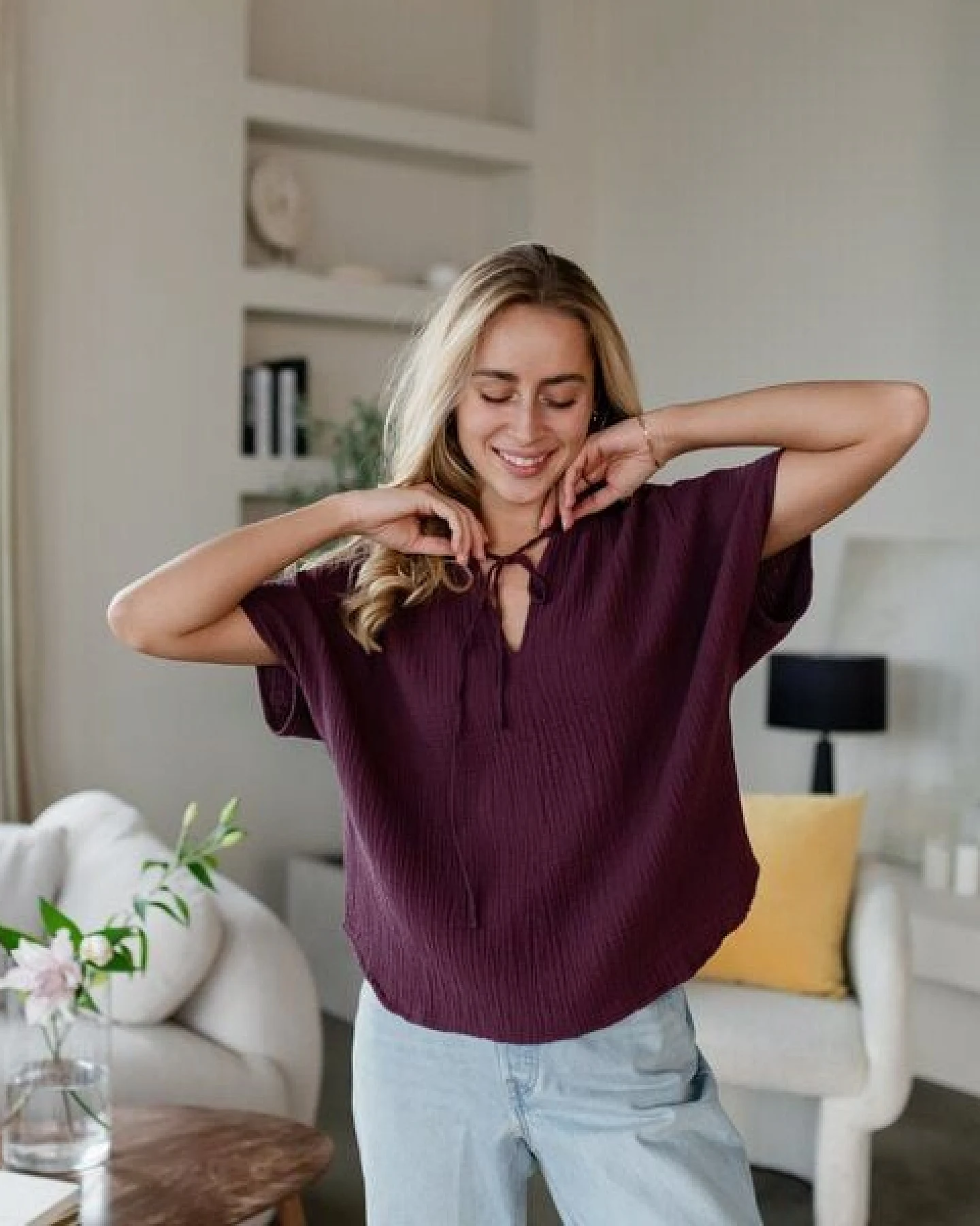 NORDLICHT Musselin Bluse Telse aus 100% Bio-Baumwolle – Ansicht 4