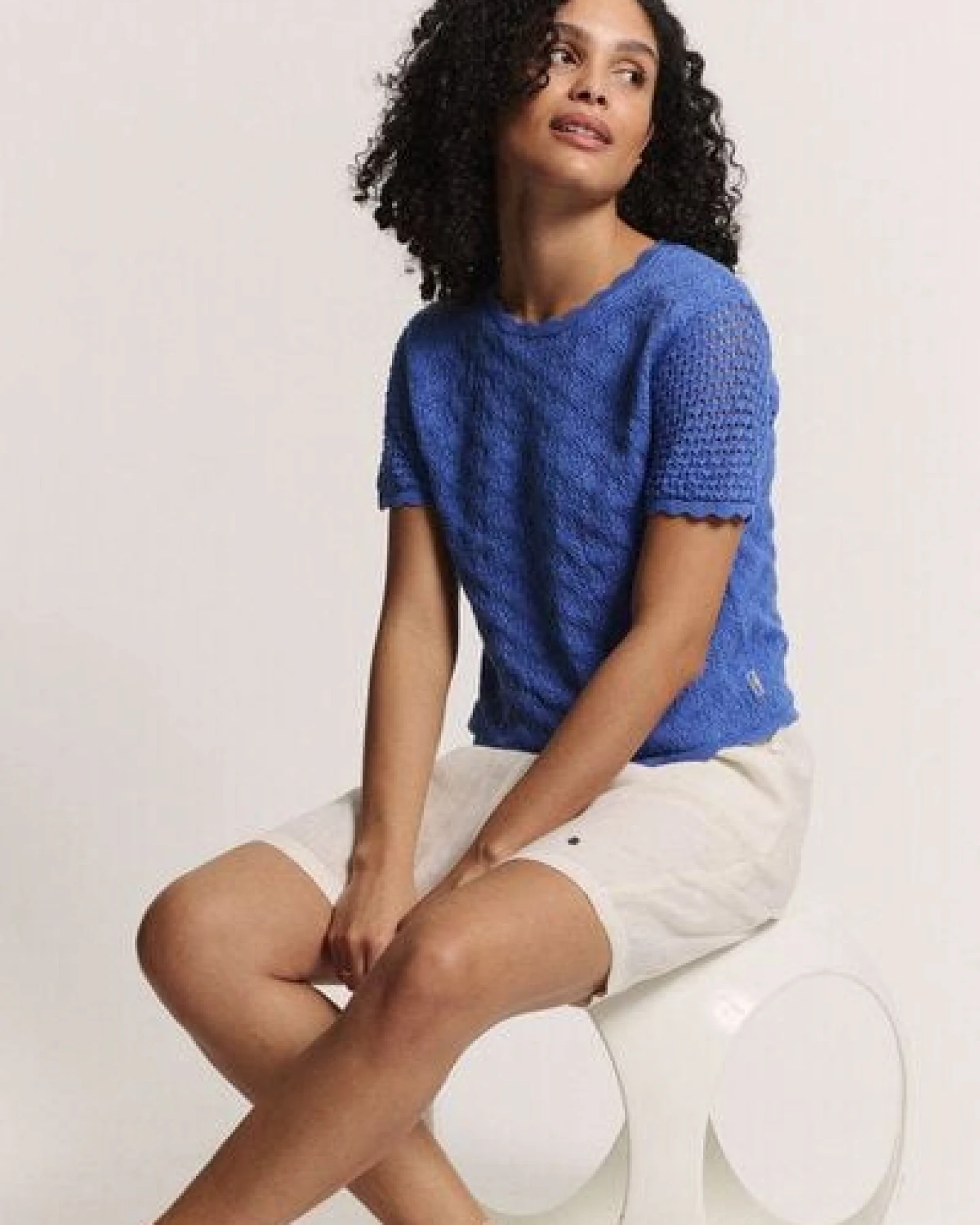 TRANQUILLO Ajour Pullover Emmaa aus Bio-Baumwolle (1200001) – Ansicht 4