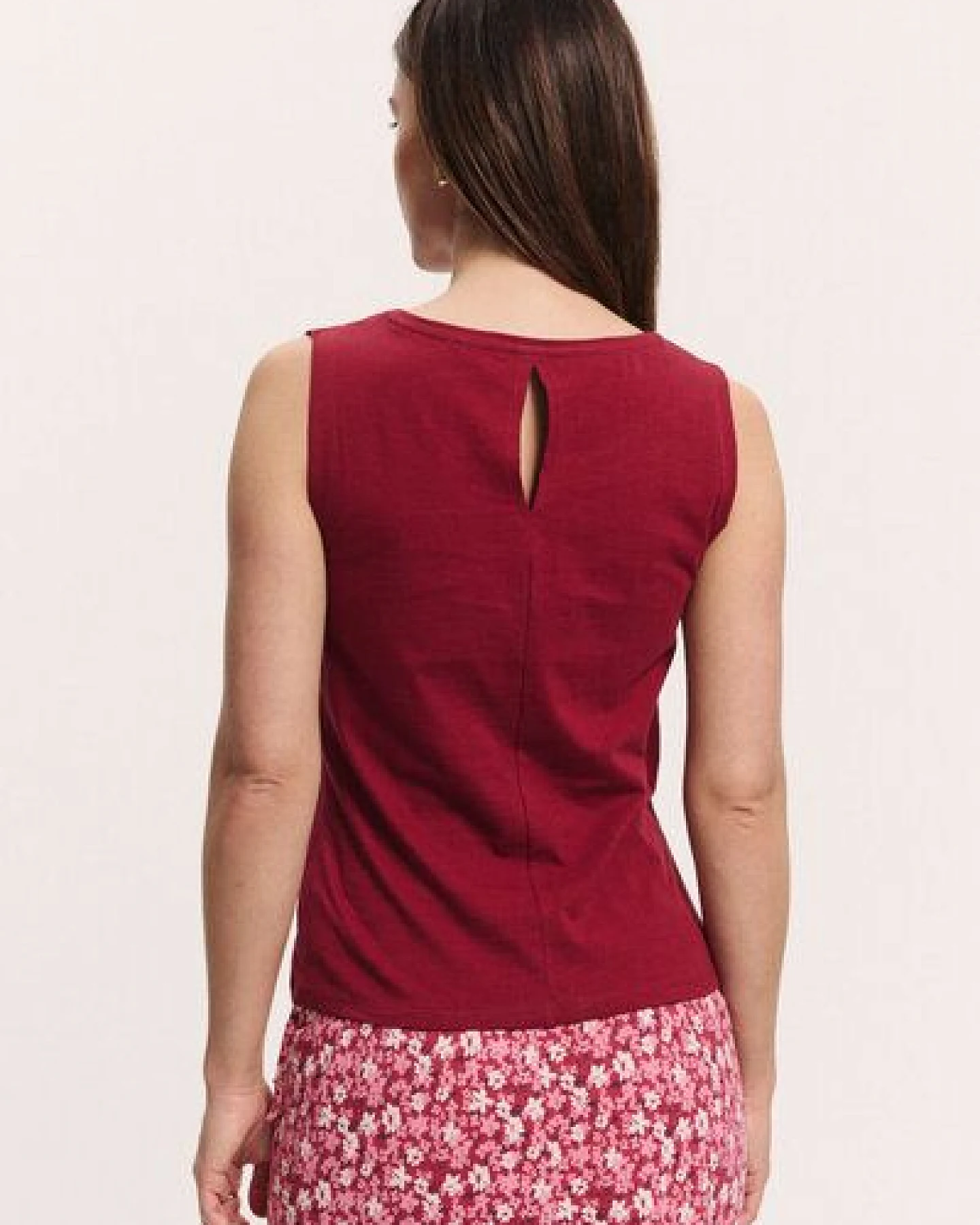 TRANQUILLO Jerseytop Junaa Slub Jersey mit Rücken-Schlitz (1020001) – Ansicht 2