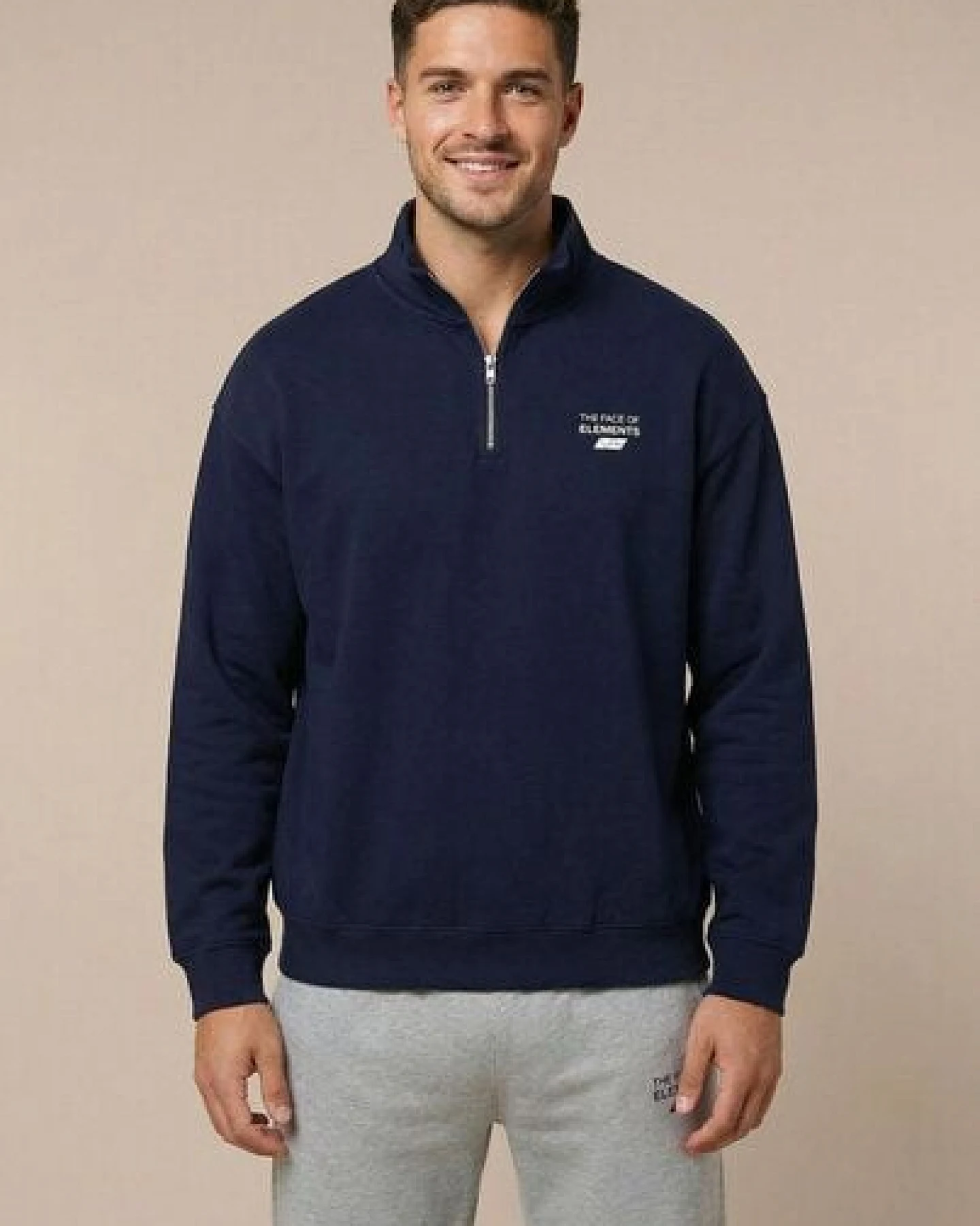 THE FACE OF ELEMENTS 1/4-ZIP - RELAXED FIT SWEATSHIRT AUS BIO-BAUMWOLLE – Ansicht 2
