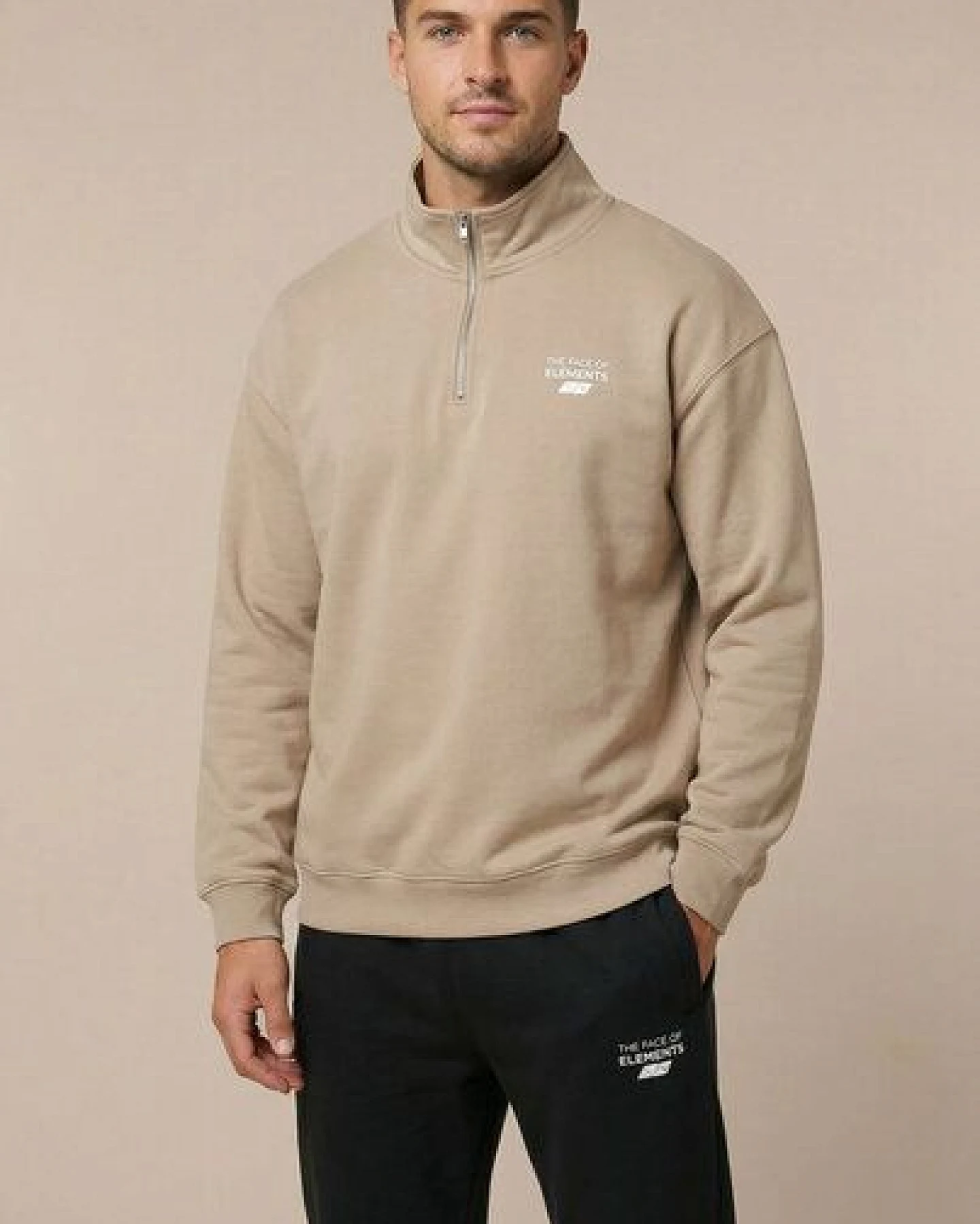 THE FACE OF ELEMENTS 1/4-ZIP - RELAXED FIT SWEATSHIRT AUS BIO-BAUMWOLLE – Ansicht 2