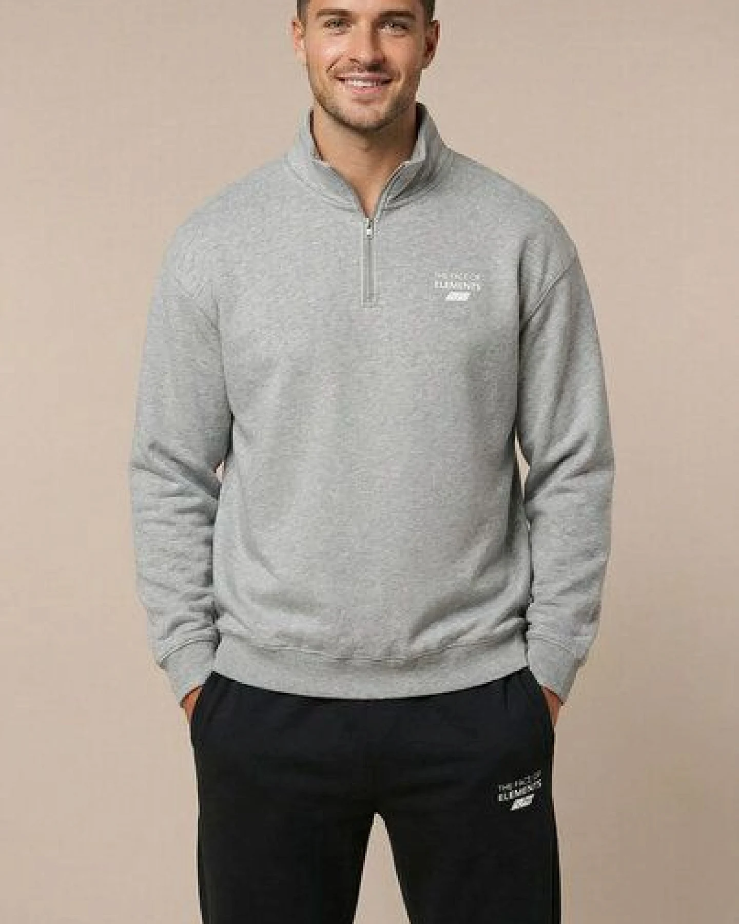 THE FACE OF ELEMENTS 1/4-ZIP - RELAXED FIT SWEATSHIRT AUS BIO-BAUMWOLLE – Ansicht 2