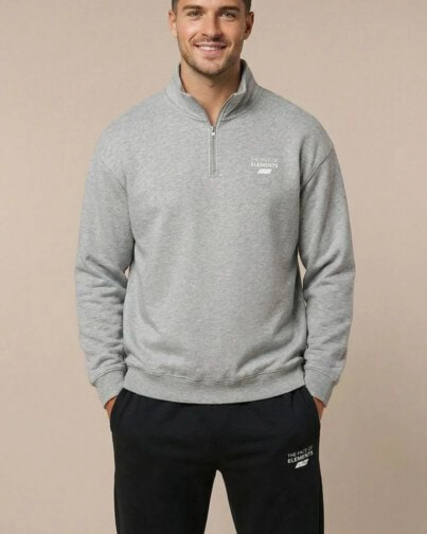 THE FACE OF ELEMENTS 1/4-ZIP - RELAXED FIT SWEATSHIRT AUS BIO-BAUMWOLLE – Ansicht 2
