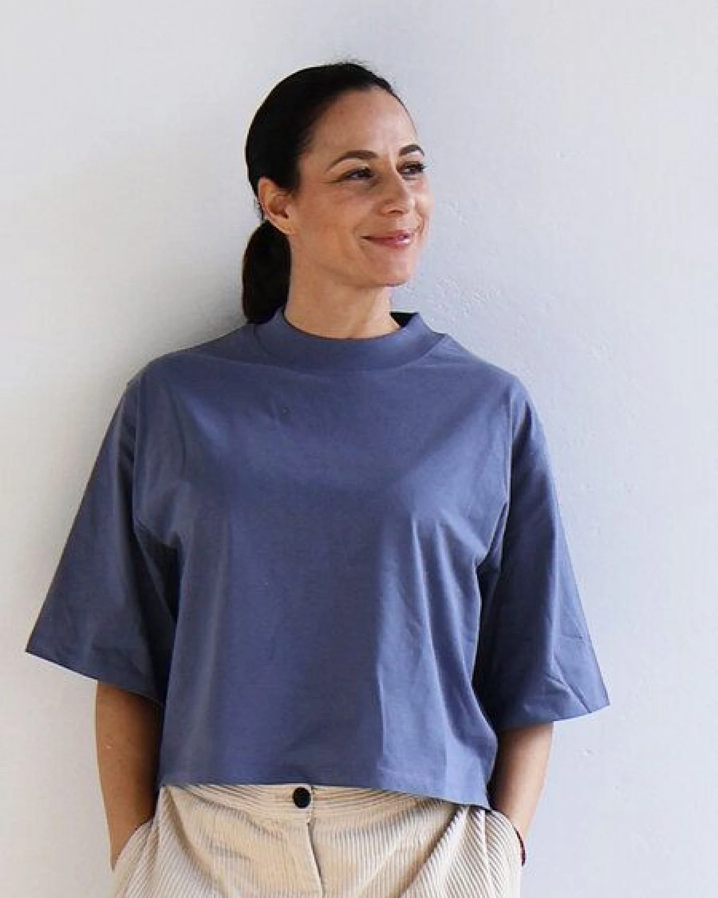 Kultgut Shirt aus Biobaumwolle & Recycelter Baumwolle / Boxistyle – Ansicht 2