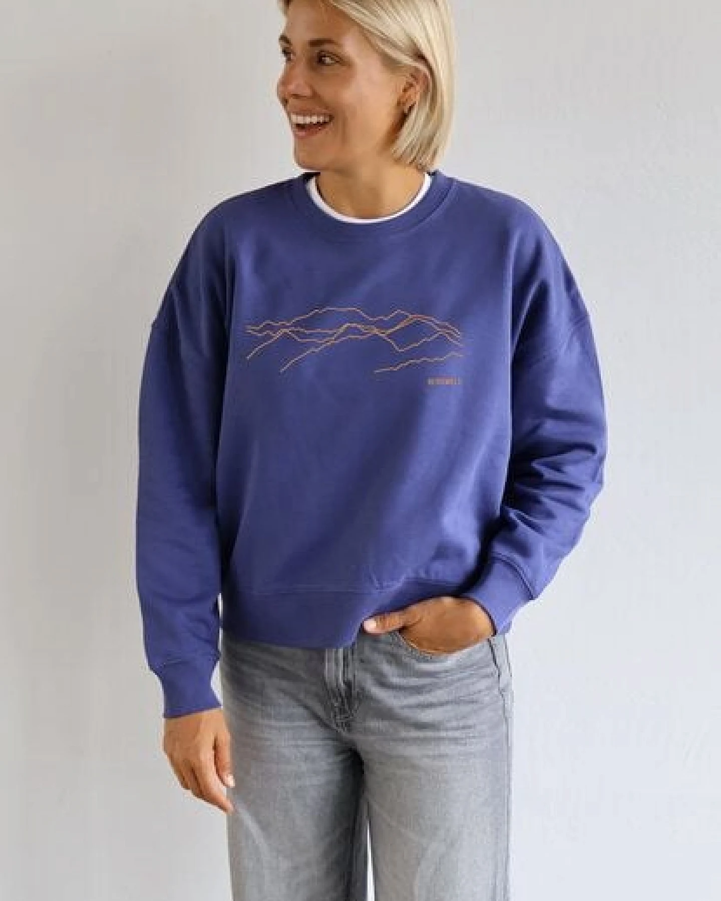Kultgut Artdesign - Biofair- Pulloversweater Boxistyle / Bergwelt – Ansicht 4