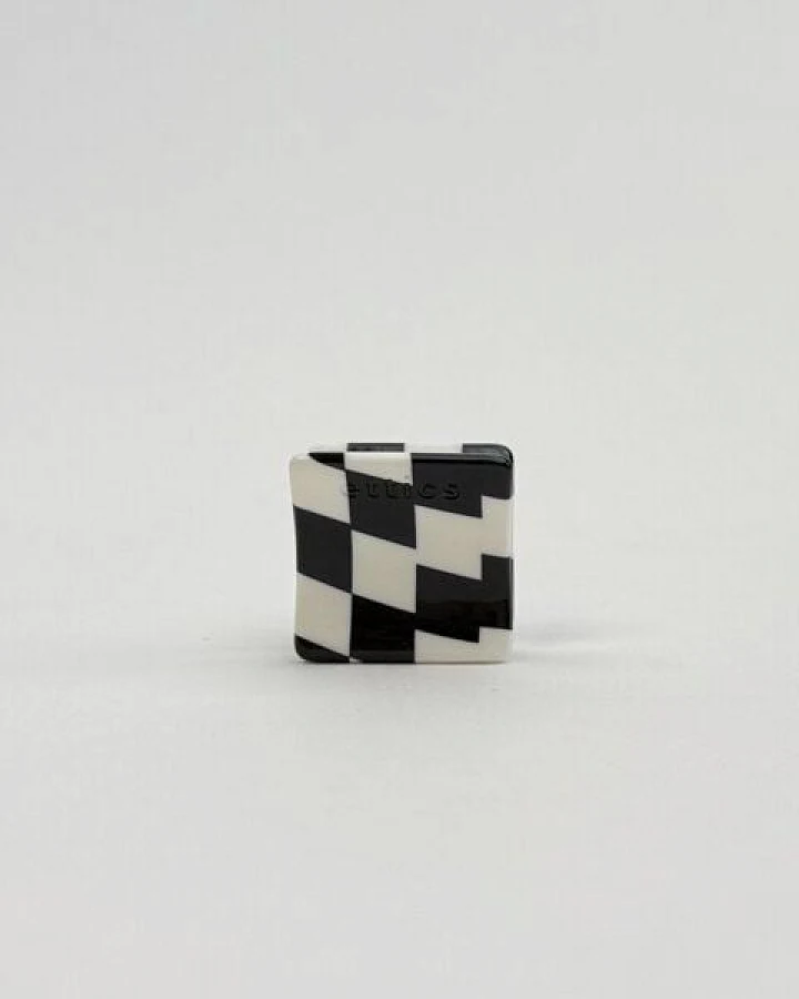 ettics STUDIO spange full square mini check black white