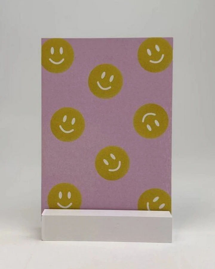 postkarte ettics STUDIO - Smiley yellow/rosa