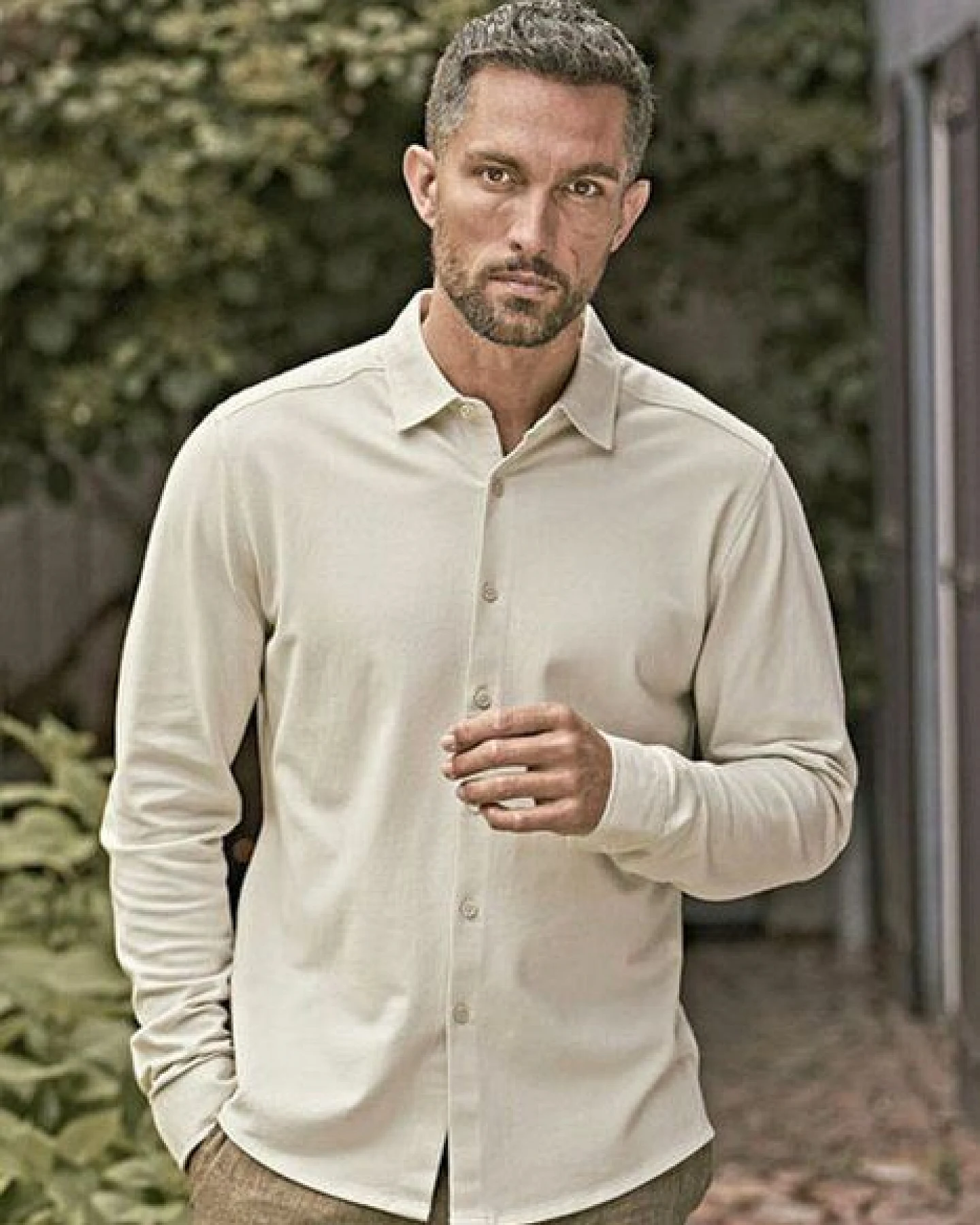 TeeJays Herren Men Stretch Hemd Langarm Pique Stoff – Ansicht 2