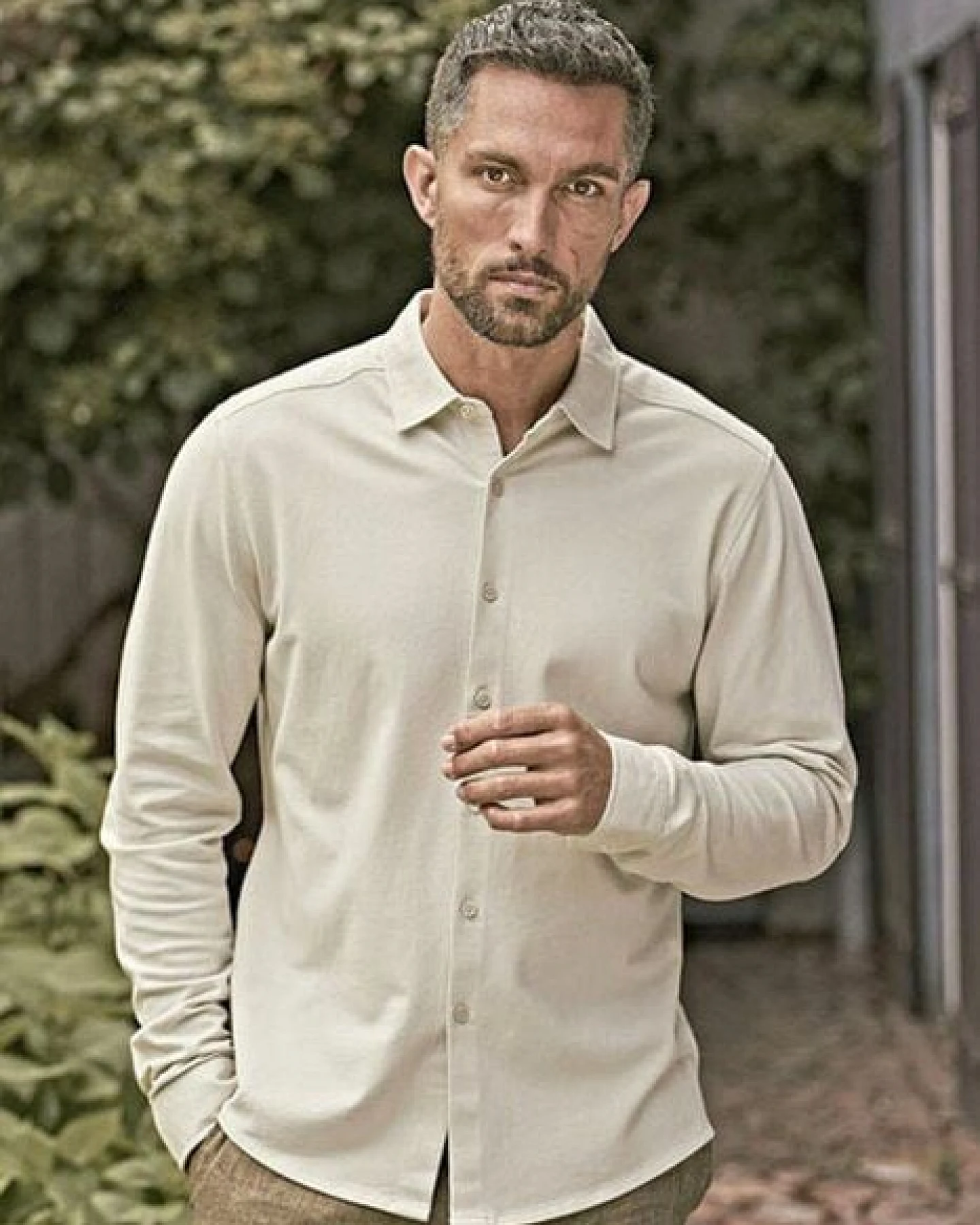 TeeJays Herren Men Stretch Hemd Langarm Pique Stoff – Ansicht 2
