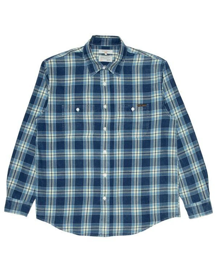 Nudie Jeans Kariertes Langarm-Hemd Julian Worker Check