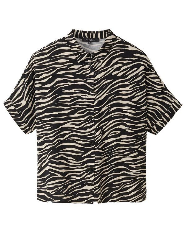 recolution Kurzarm-Bluse LOTUS ZEBRA