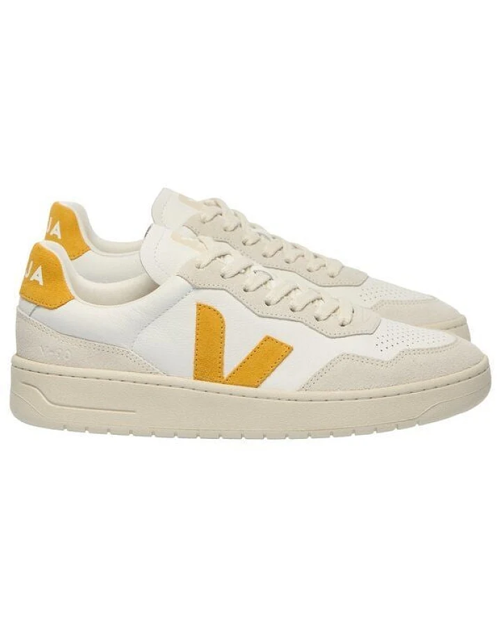 Veja Damen-Sneaker V-90 OT Leather White Safran