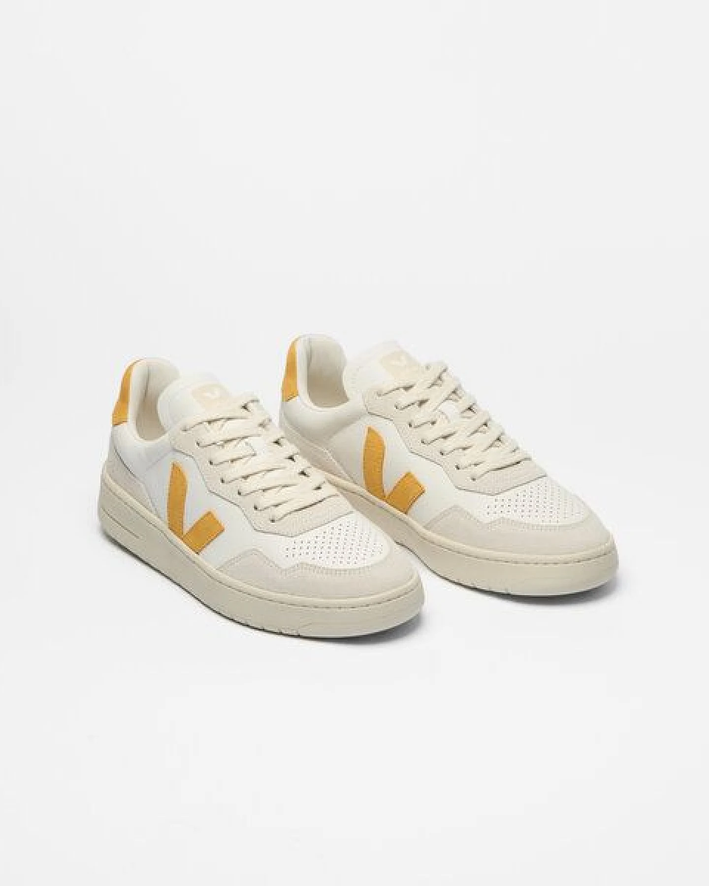 Veja Damen-Sneaker V-90 OT Leather White Safran – Ansicht 2