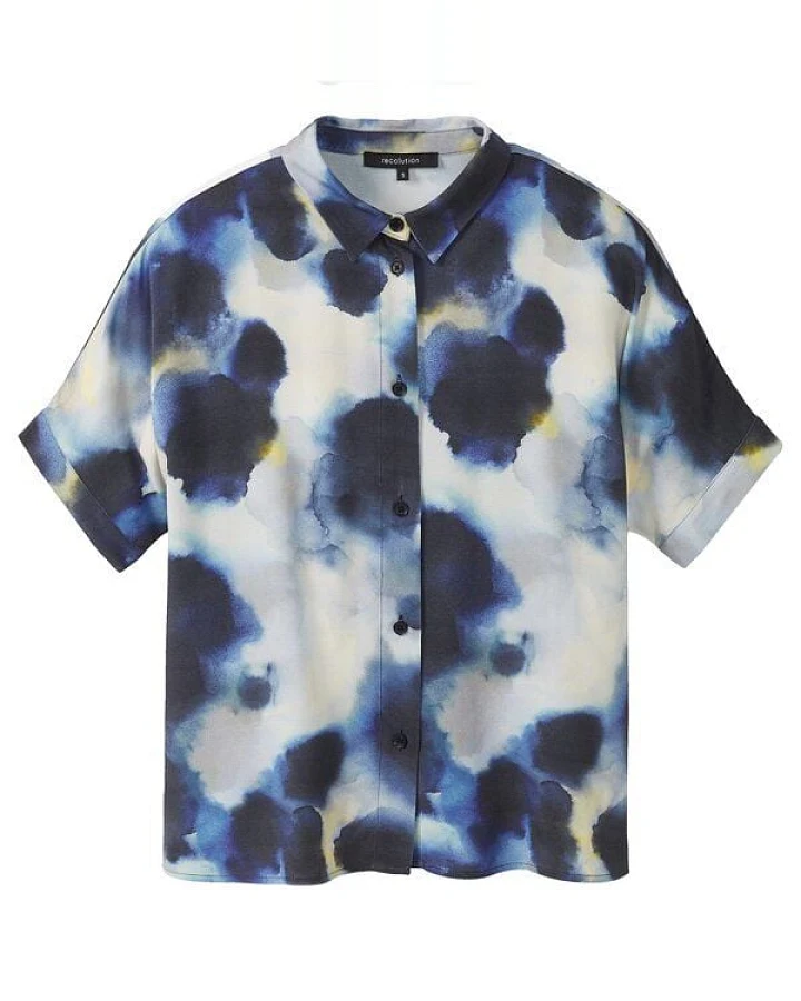 recolution Kurzarm-Bluse LOTUS WATERDROP