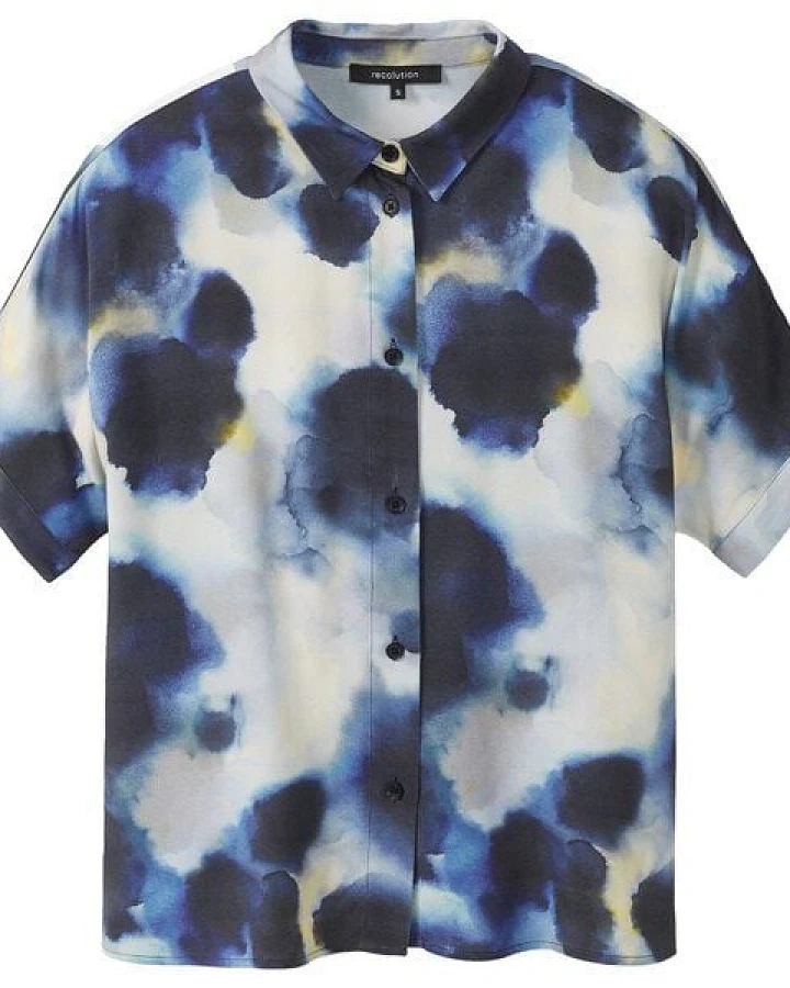 recolution Kurzarm-Bluse LOTUS WATERDROP
