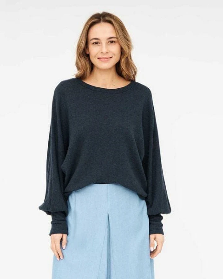 WiDDA berlin Pullover BOXI petrol aus recycelter Wolle