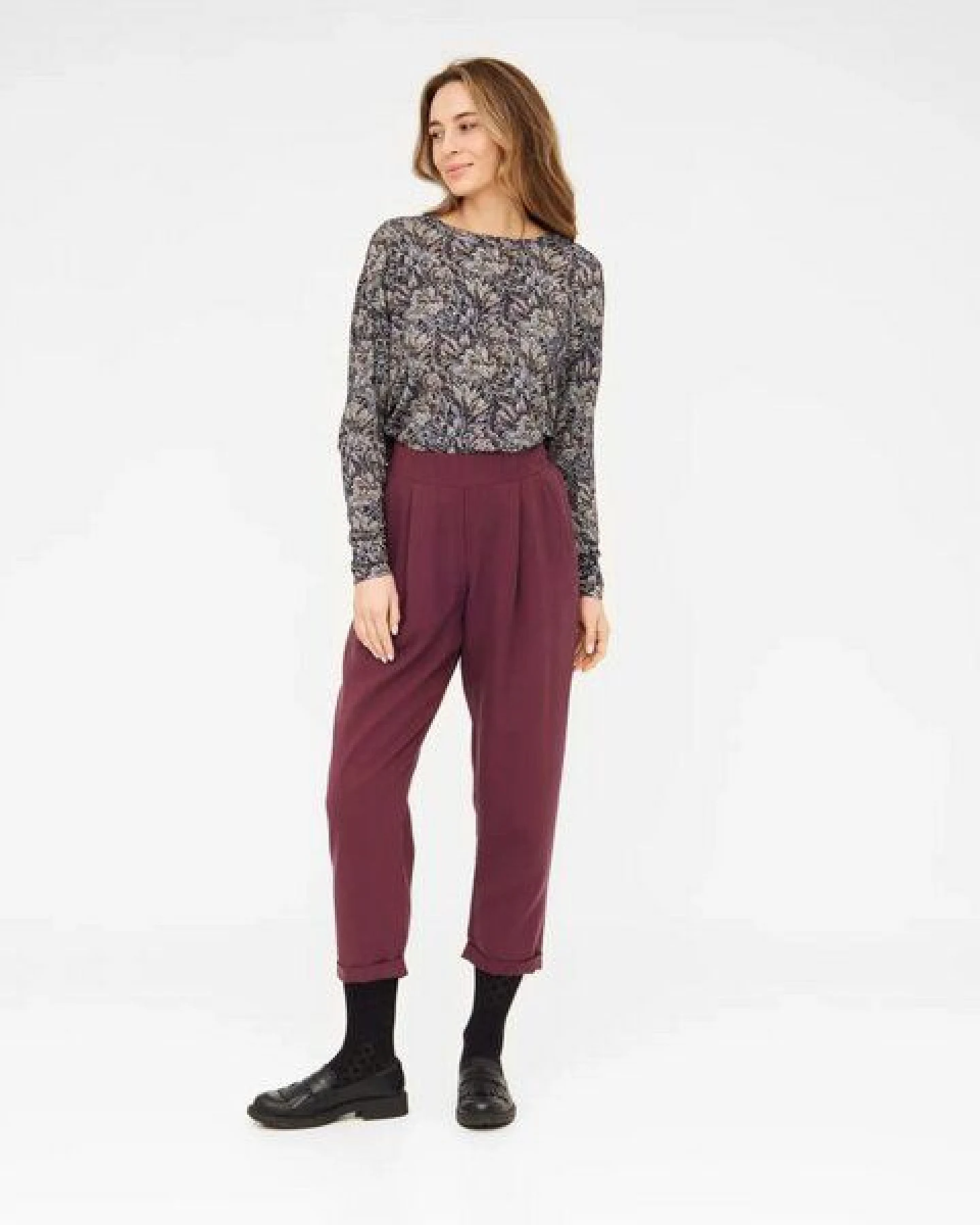 WiDDA berlin Bundfaltenhose JUPP beere aus ECOVERO® – Ansicht 2