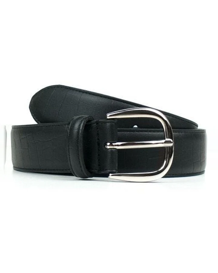 Will's Vegan Shop D-Ring-Gürtel, 3 cm Schwarz Herren