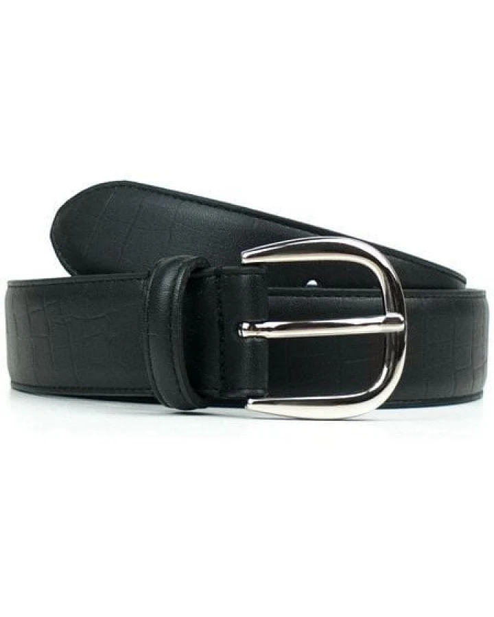 Will's Vegan Shop D-Ring-Gürtel, 3 cm Schwarz Herren