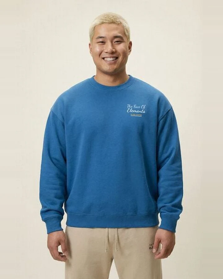 THE FACE OF ELEMENTS BEYOND ESCAPISM - RELAXED FIT SWEATSHIRT AUS 100% BIO-BAUMWOLLE