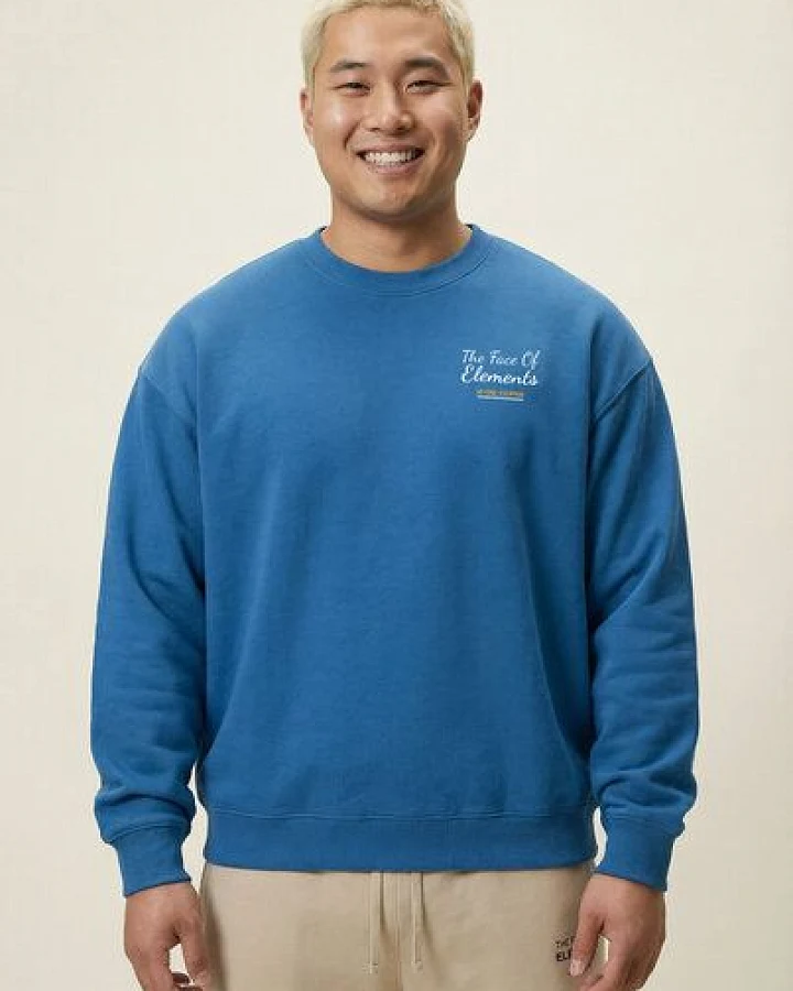 THE FACE OF ELEMENTS BEYOND ESCAPISM - RELAXED FIT SWEATSHIRT AUS 100% BIO-BAUMWOLLE