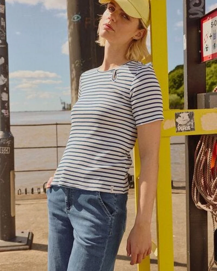 TRANQUILLO Kurzarm Ringelshirt Lillyy aus Tencel (1010005)