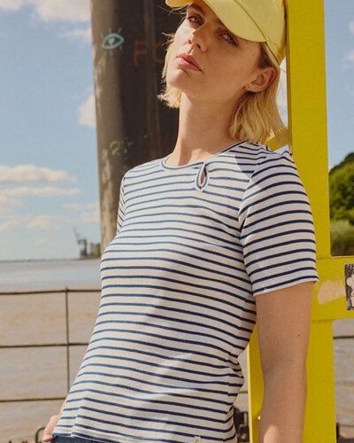 TRANQUILLO Kurzarm Ringelshirt Lillyy aus Tencel (1010005)