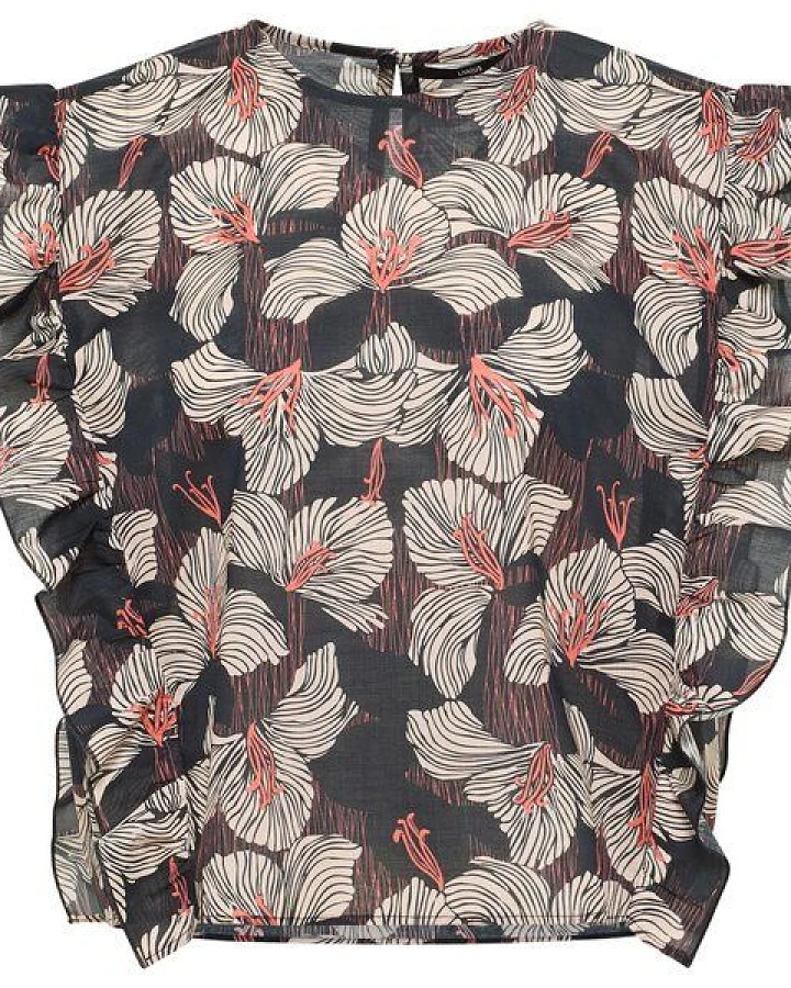 LANIUS Kurzarm-Bluse print bloom