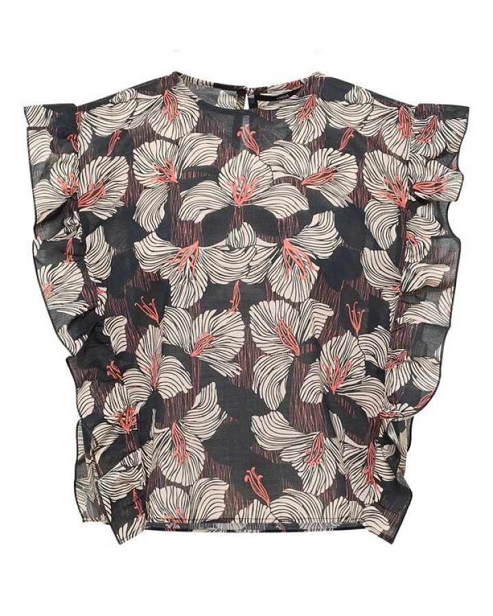 LANIUS Kurzarm-Bluse print bloom