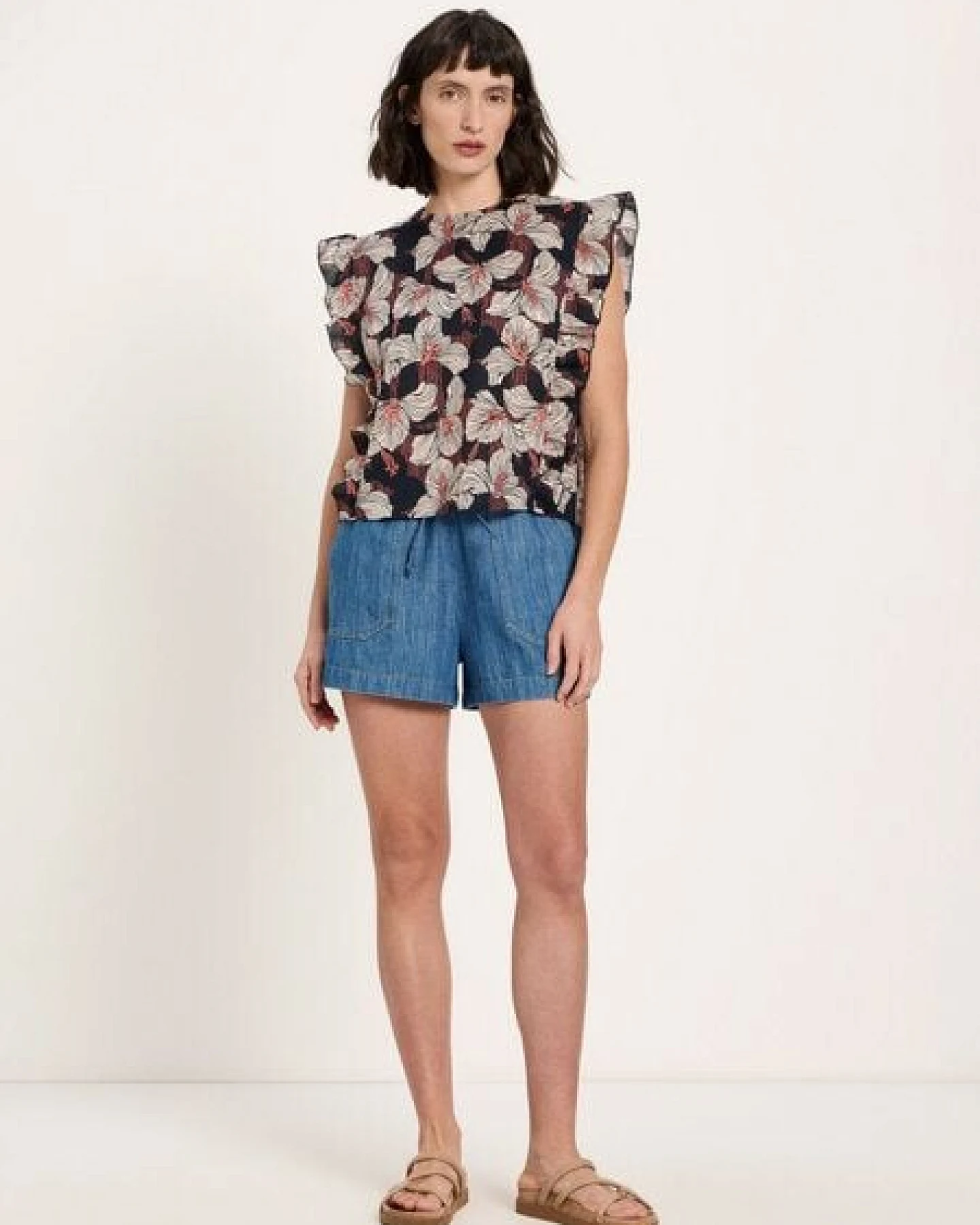 LANIUS Kurzarm-Bluse print bloom – Ansicht 4