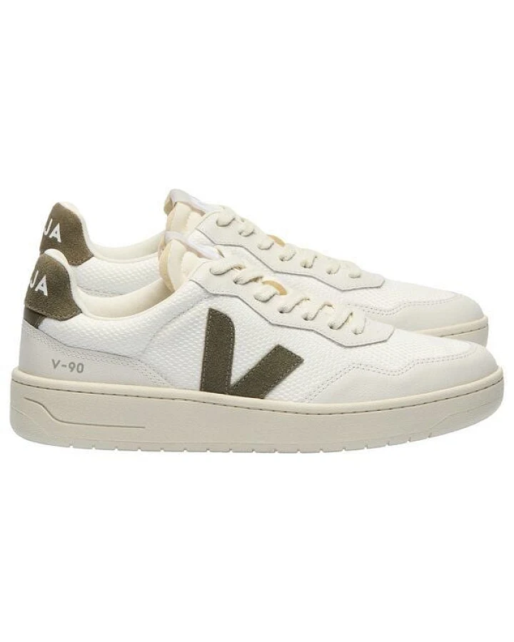 Veja Herren-Sneaker V-90 B-Mesh White Kaki